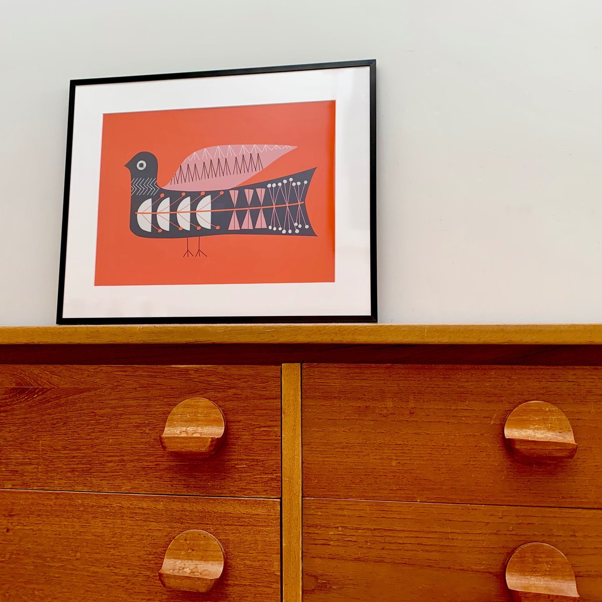 Orange/Green/ Teal Bird Print (A4 or 30x40cm)