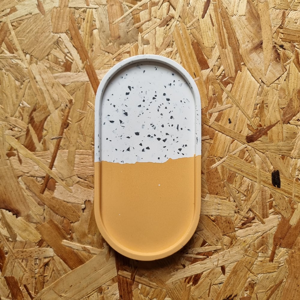 Image of Orange with White and Black Terrazzo Trinket Tray