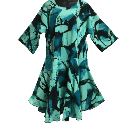 Image of Aqua Hand Painted Rome Dress/Tunic - Flattering, Fun, Fabulous on everyone.