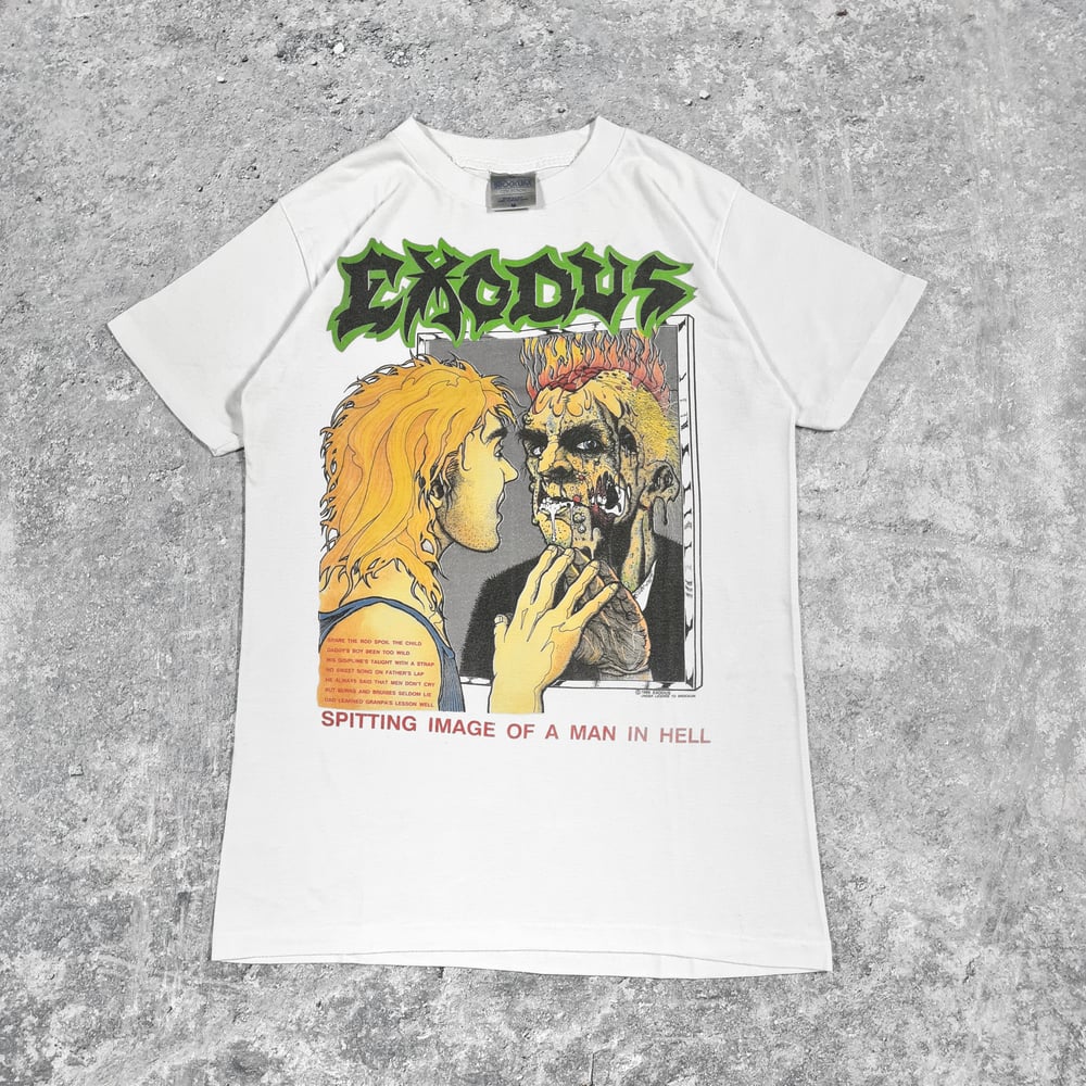 *Rare* Exodus 1989 'Spitting Image Of A Man In Hell' White T-Shirt