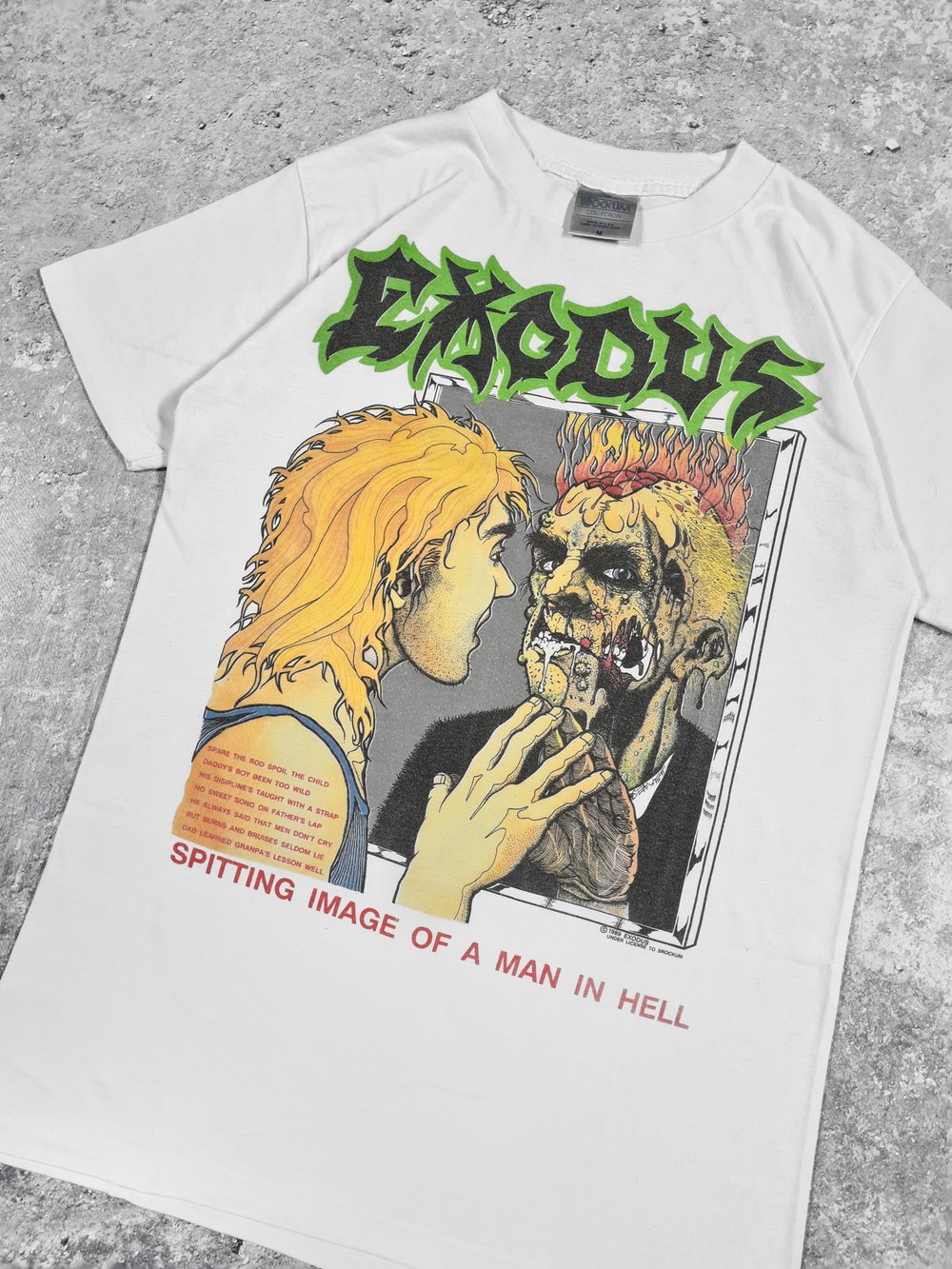 *Rare* Exodus 1989 'Spitting Image Of A Man In Hell' White T-Shirt