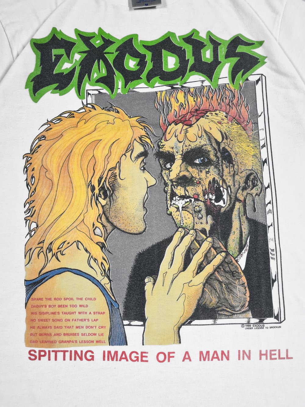 *Rare* Exodus 1989 'Spitting Image Of A Man In Hell' White T-Shirt