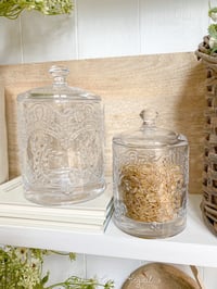 Image 4 of Floral Cut Glass Jars ( Set or Singles )