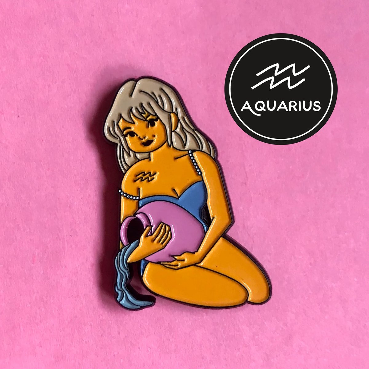 Image of Aquarius Zodiac Enamel Pin