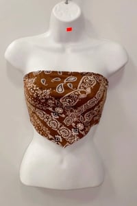 BROWN BANDANNA TUBE TOP