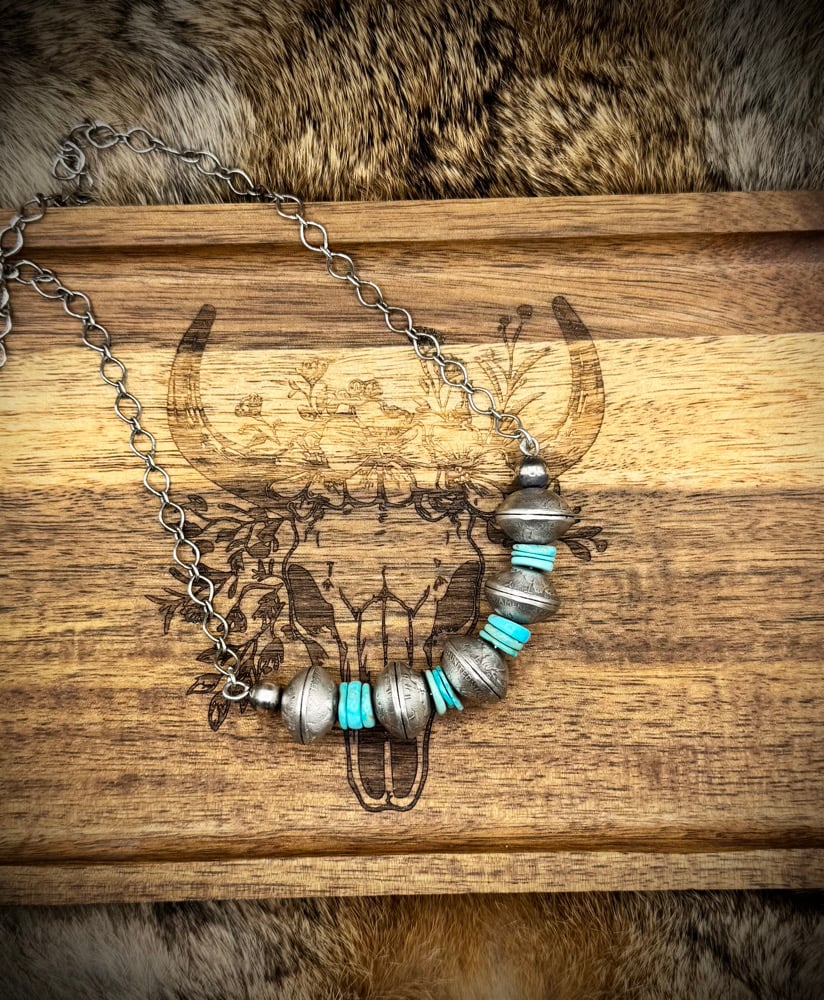 Image of Mercury Dime & Kingman Necklace 🩵💙