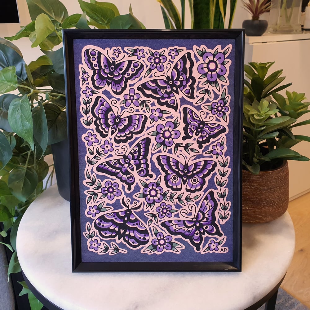 A4 Butterfly Print (Purple)