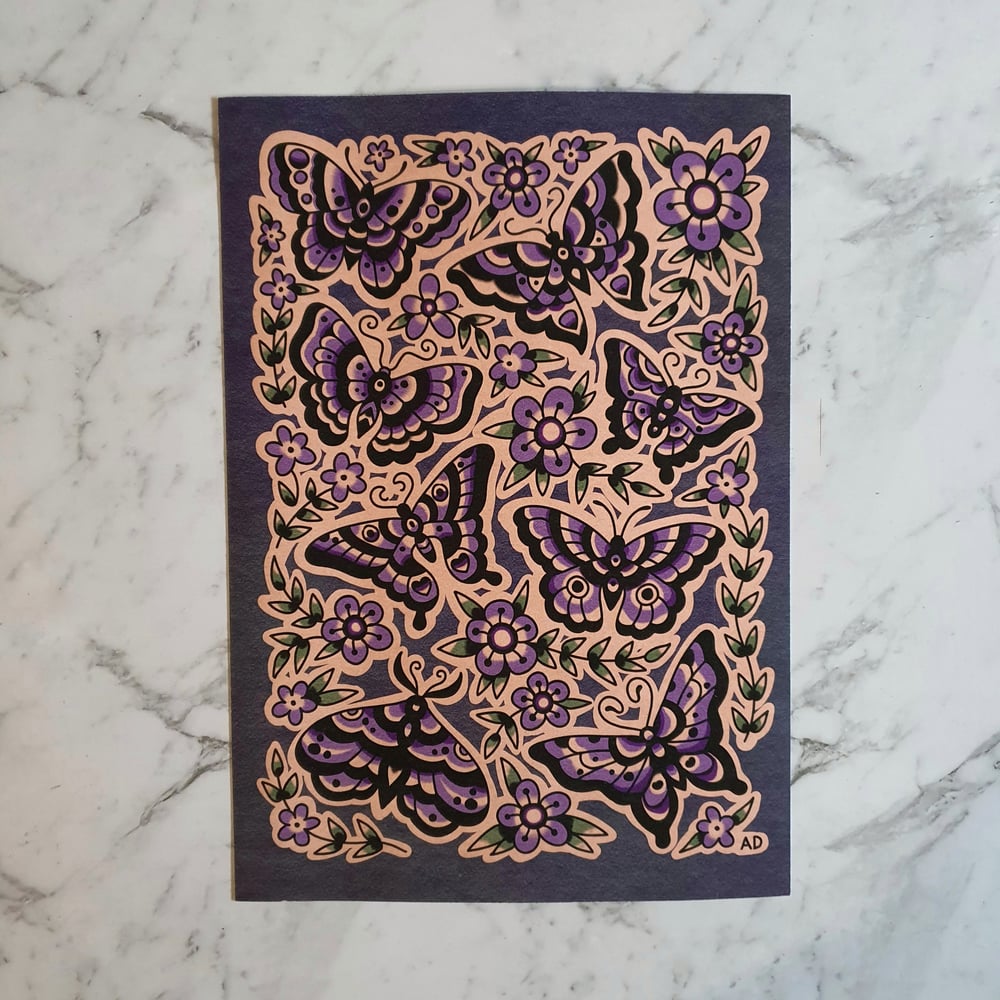 A4 Butterfly Print (Purple)