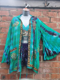 Image 4 of Jewelled hoodie Jade tie dye