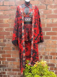 Image 2 of Cosmos magical red tie dye kaftan Free size 