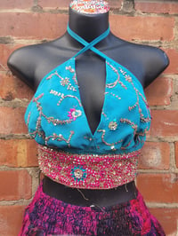 Image 1 of Bralette turquoise and hot pink