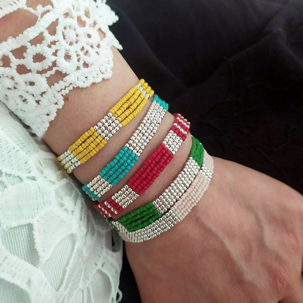 Image of Manchette Argent "Color Block"