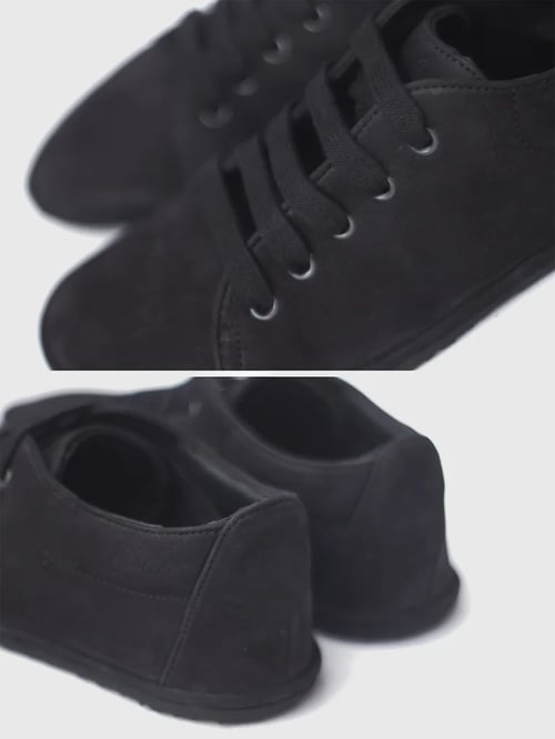 Barefoot sneakers in Black Nubuck - Ready to ship | The Drifter Leather ...
