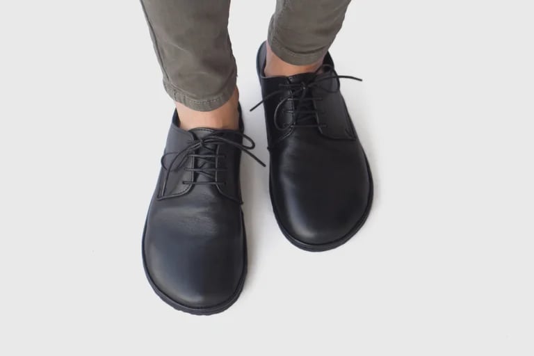 Plain Toe Derby in Matte Black 43 EU Ready to ship The Drifter Leather handmade shoes