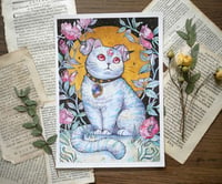 Image 1 of Cute horned cat. Print