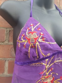 Image 2 of Sequin jewel halter neck purple