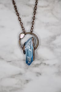 Image 1 of Aqua Aura Quartz and Abalone Shell