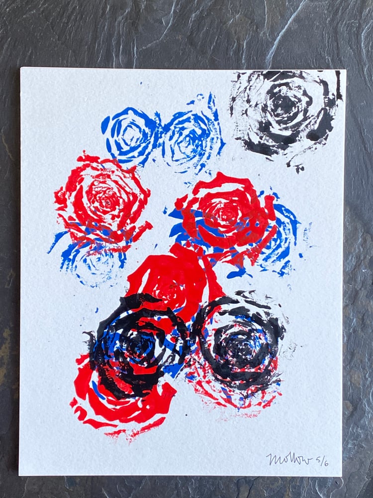 Image of  blue red & black rose 5/6