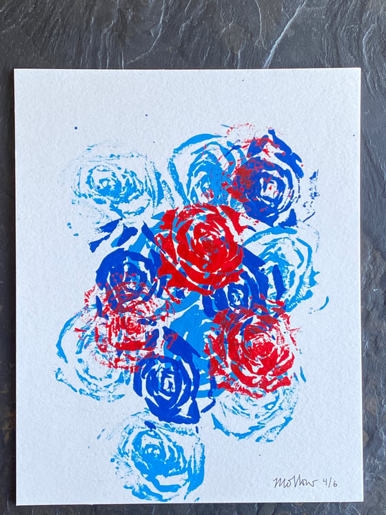 Image of blue & red rose 4/6