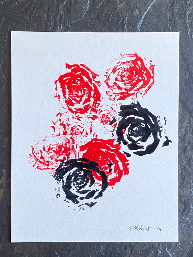 Image of red & black rose 2/6