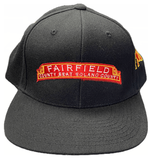 Image of Fairfield Sign Landmark Hat Black/Red/Gold/White