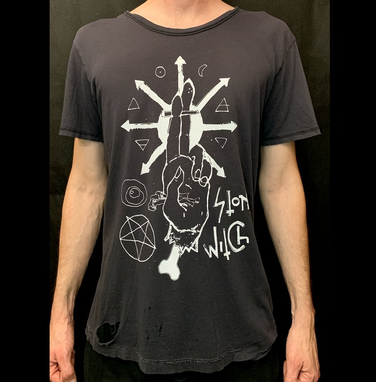Stoner Witch - White on Charcoal VINTAGE size Medium