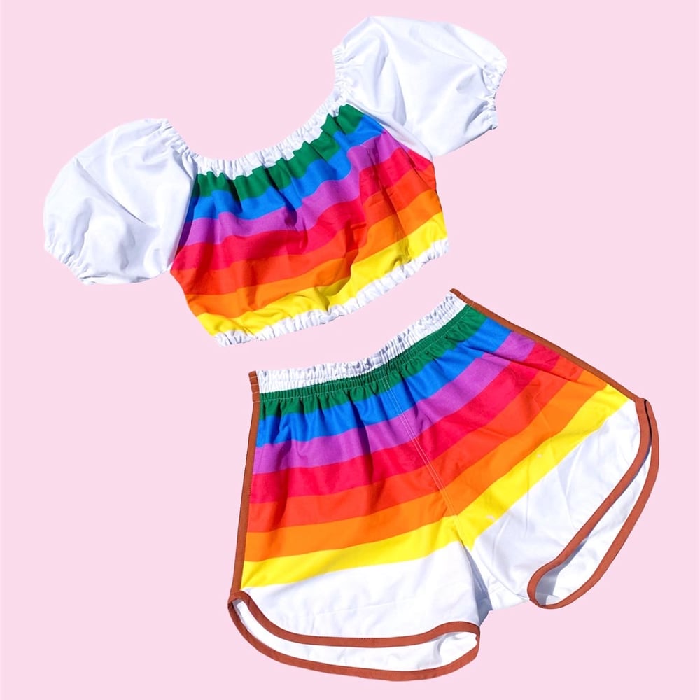 Image of Two-Piece Matching Summer Set — Rainbow