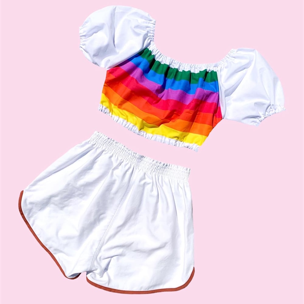 Image of Two-Piece Matching Summer Set — Rainbow