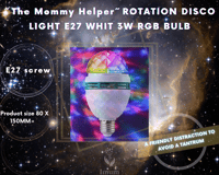 Pre Order´´ The Mommy Helper´´ ROTATION DISCO LIGHT E27 WHIT 3W RGB BULB, MULTIUSE