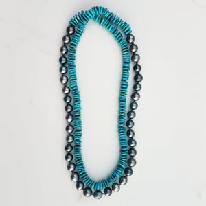 Dark Tahitian & Turquoise Helix Necklace