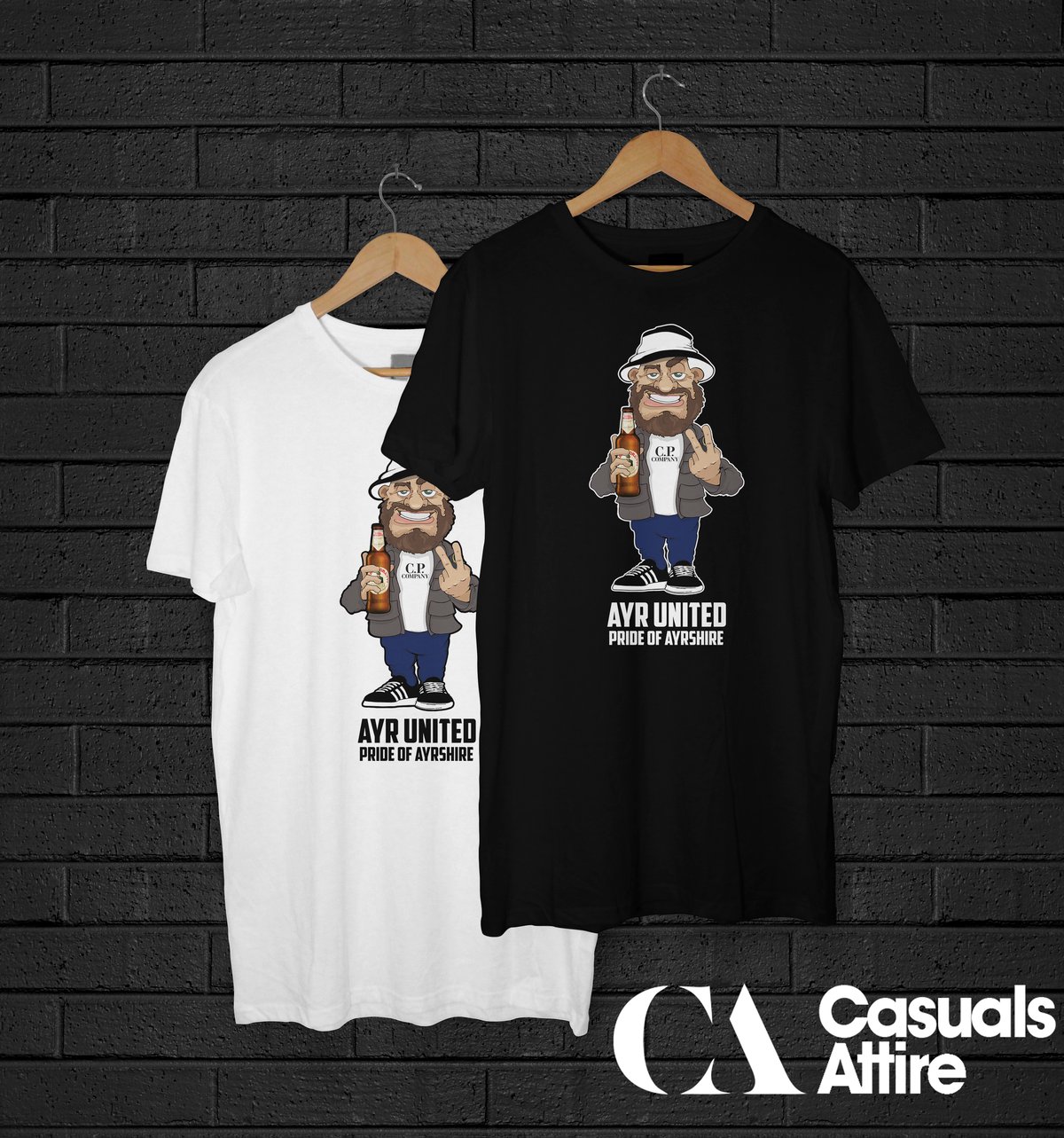 Ayr Utd Pride of Ayrshire Football Casual Holding Beer T-shirts.