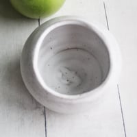 Image 3 of Salt Cellar in Matte White Speckled Stoneware, Handcrafted Salt Pig, Made in USA