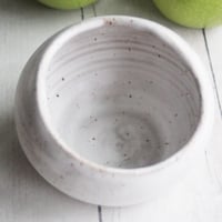 Image 4 of Salt Cellar in Matte White Speckled Stoneware, Handcrafted Salt Pig, Made in USA