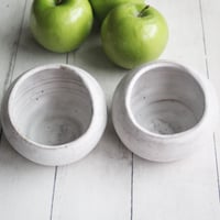 Image 5 of Salt Cellar in Matte White Speckled Stoneware, Handcrafted Salt Pig, Made in USA