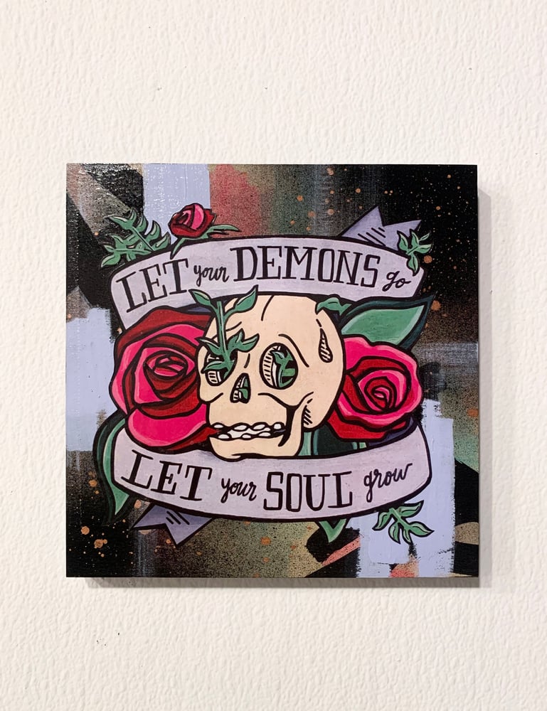 Image of Let Your Demons Go Wooden Canvas