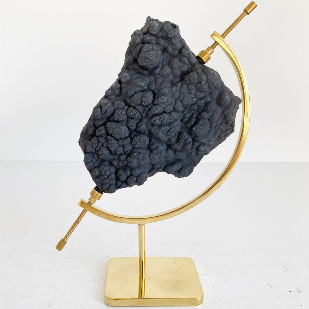 Image of Hematite no.50 + Brass Arc Stand
