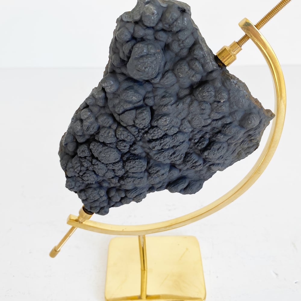 Image of Hematite no.50 + Brass Arc Stand
