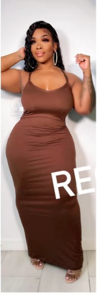 Image 1 of PLUS SIZE MAKE IT A GREAT DAYMAXI DRESS  BROWN 