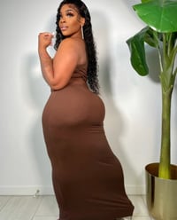 Image 2 of PLUS SIZE MAKE IT A GREAT DAYMAXI DRESS  BROWN 