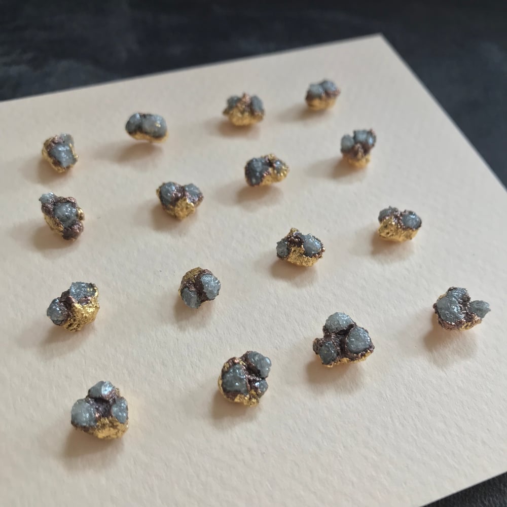 Image of RAW DIAMONDS single stacking nugget earring