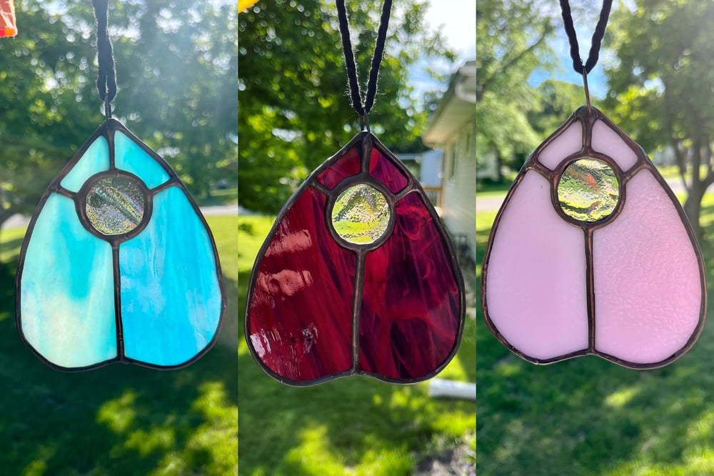 Image of Get What You Get Planchette Stained Glass (made to order)