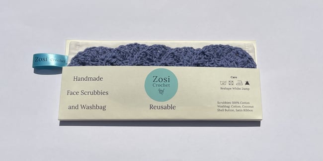 Cerulean Blue Face Scrubbies and Washbag