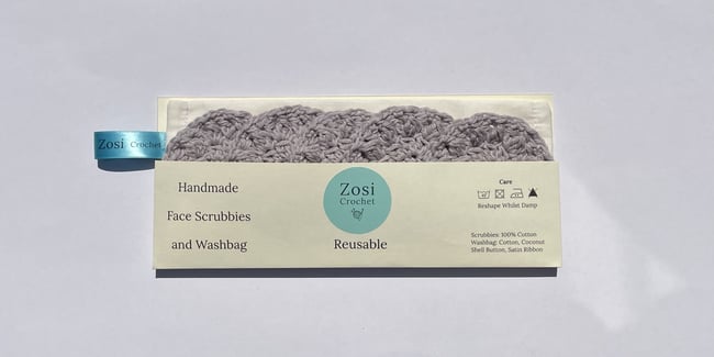 Taupe Face Scrubbies and Washbag