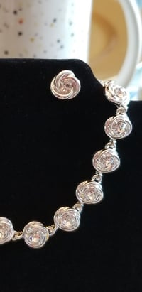 Image 2 of Forever Love Knot Tennis Bracelet & Earring Set - Silver