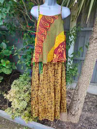 Image 7 of Zara Split Skirt- yellow and green