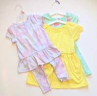 Image 1 of Girls Cat & Jack Summer Dresses and Legging Set Bundle
