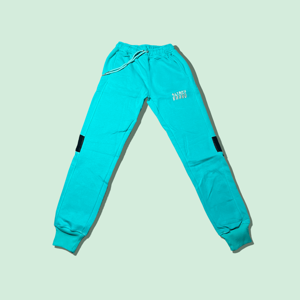 Image of The Closer Sweat Suit (Navy/Teal/White)