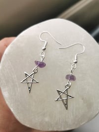 Image 4 of Silver star amethyst earrings 