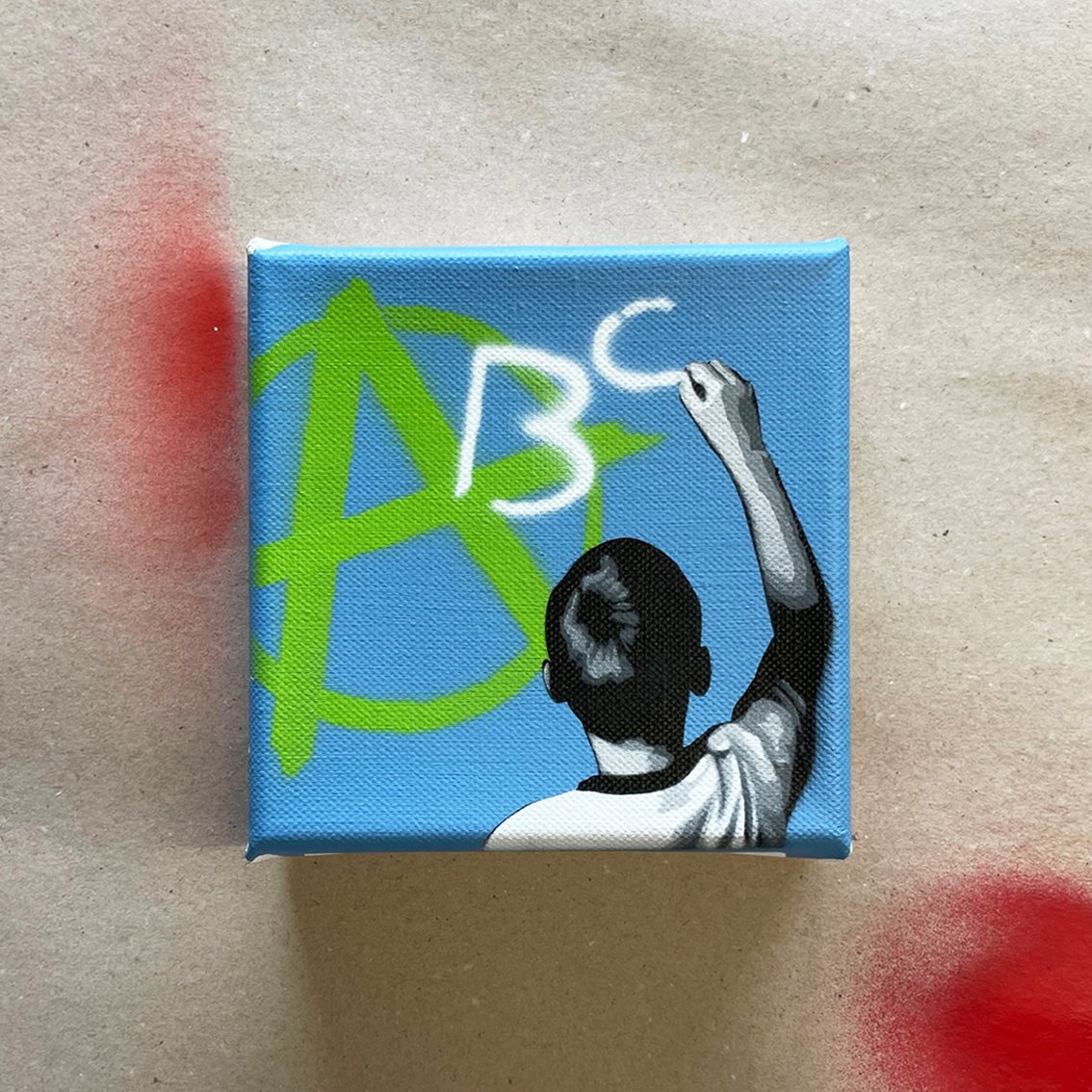 Image of "Education Against Extremism" 1/1 Mini Canvas (blue/green)