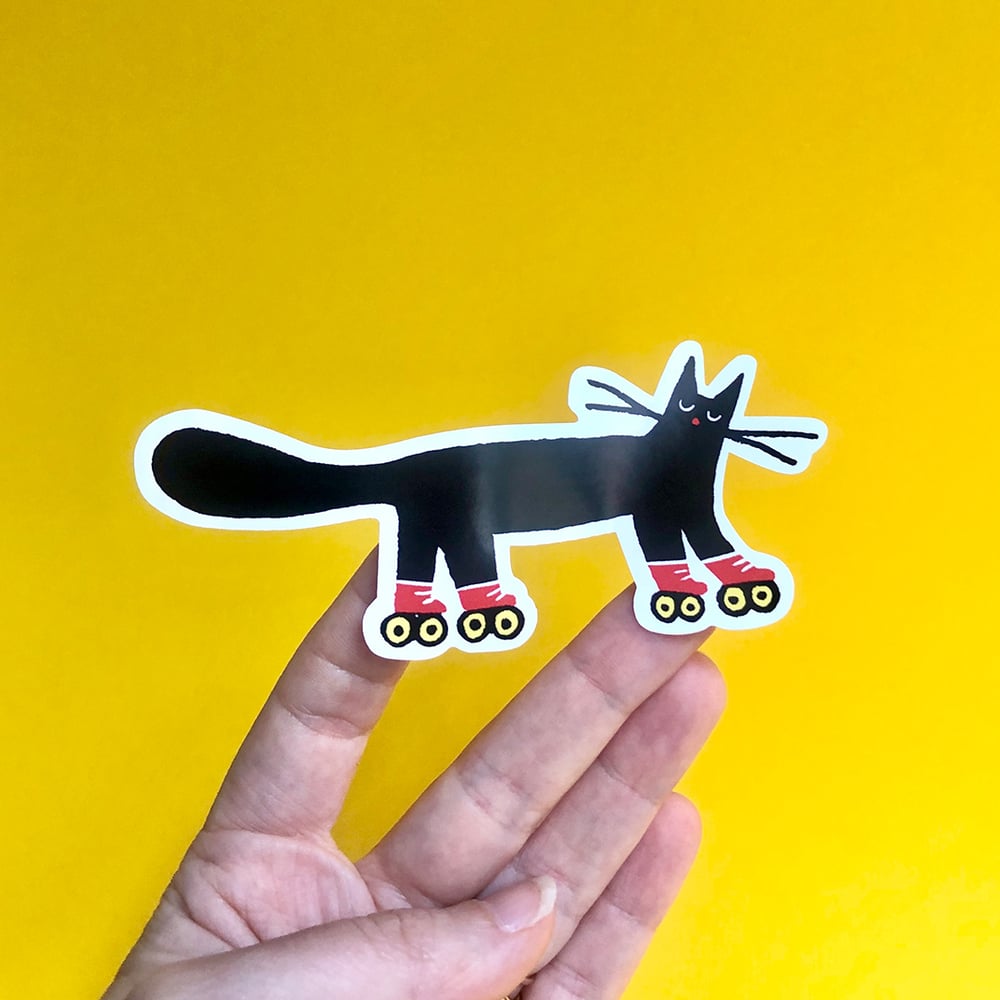 Image of NEW! 💘 Roller Cat Sticker